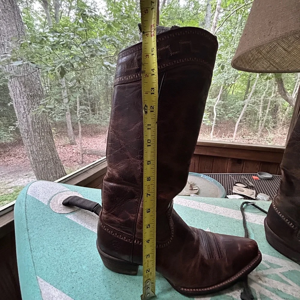ARIAT TALL LEATHER BOOTS COWBOY WESTERN 11 - Picture 10 of 11